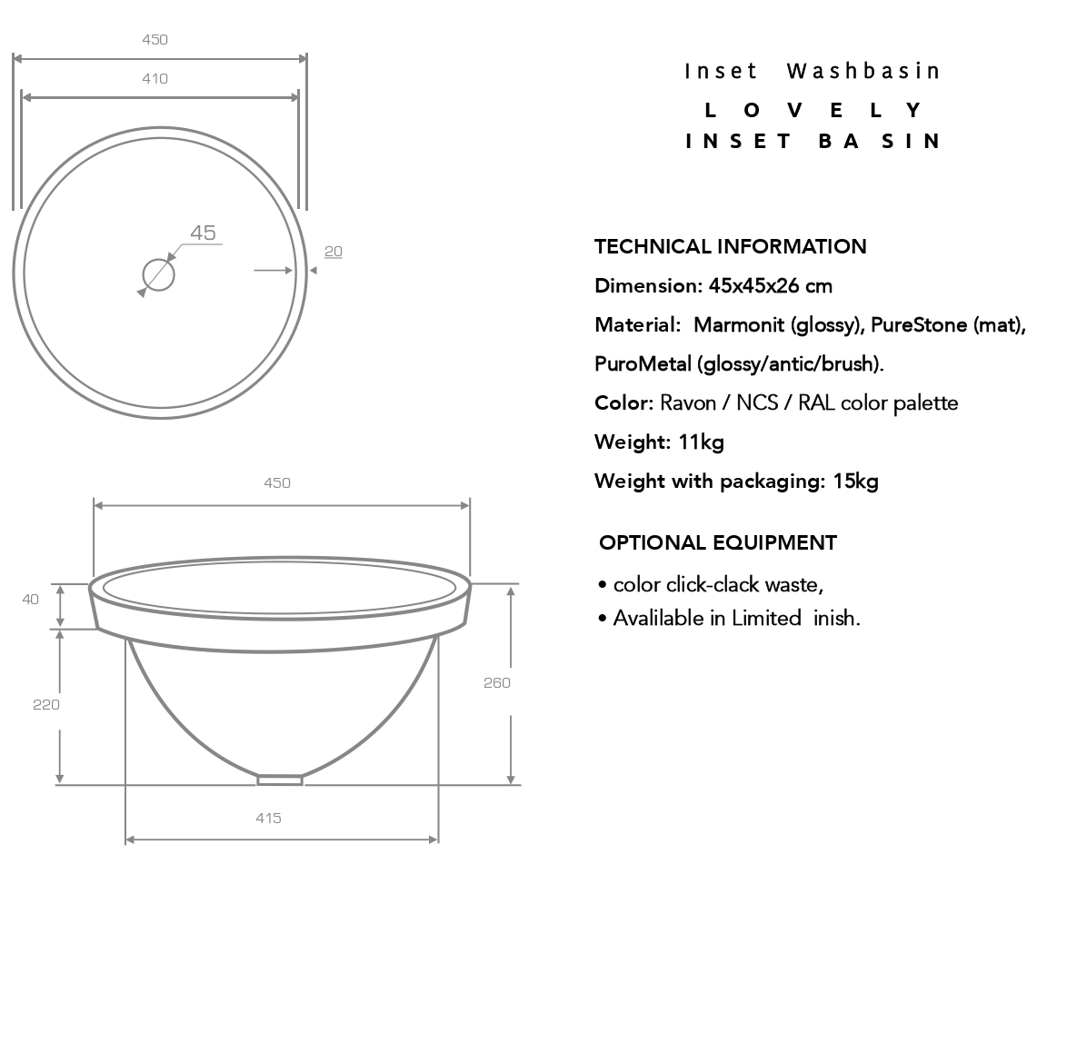 Lovely inset basin