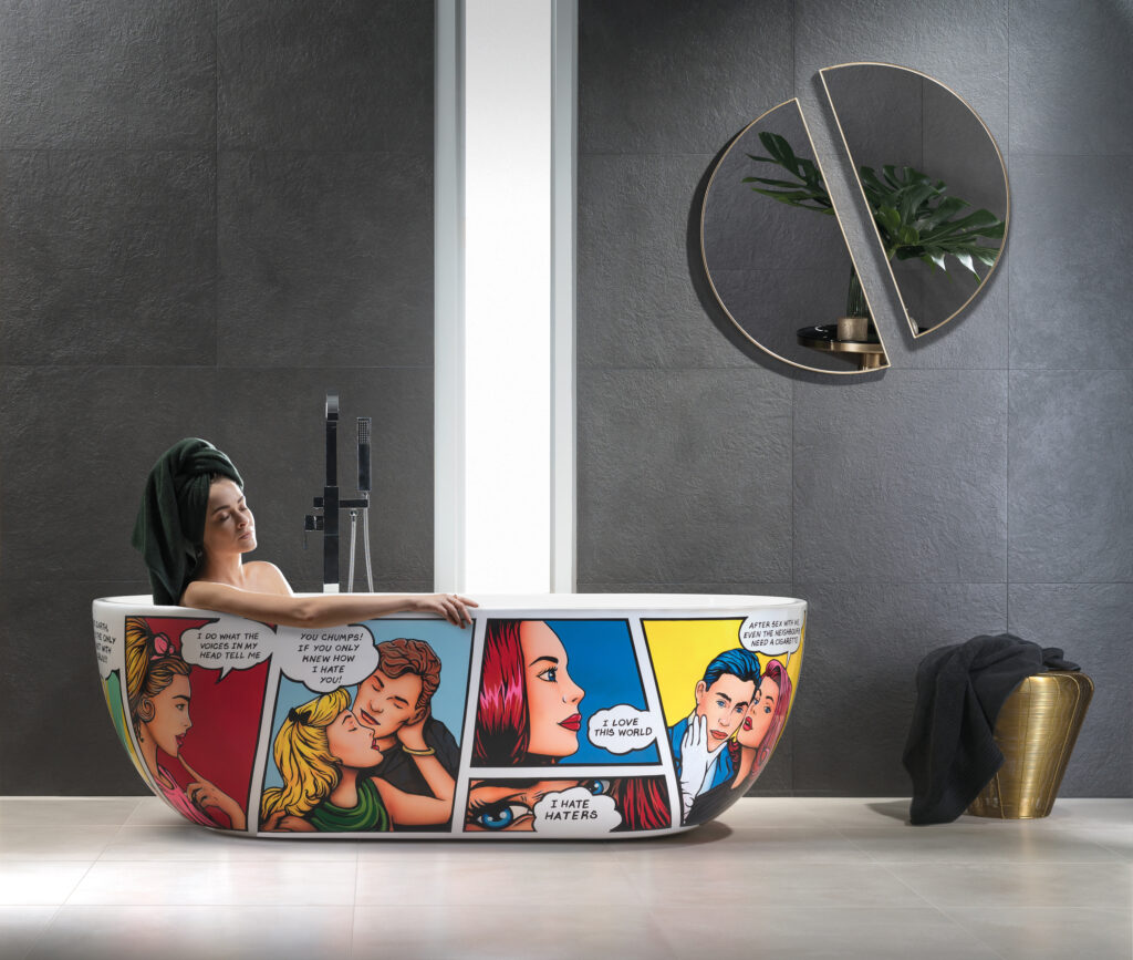 Art bathtus by Ravon in Majestic Tiles, premium bathtubs