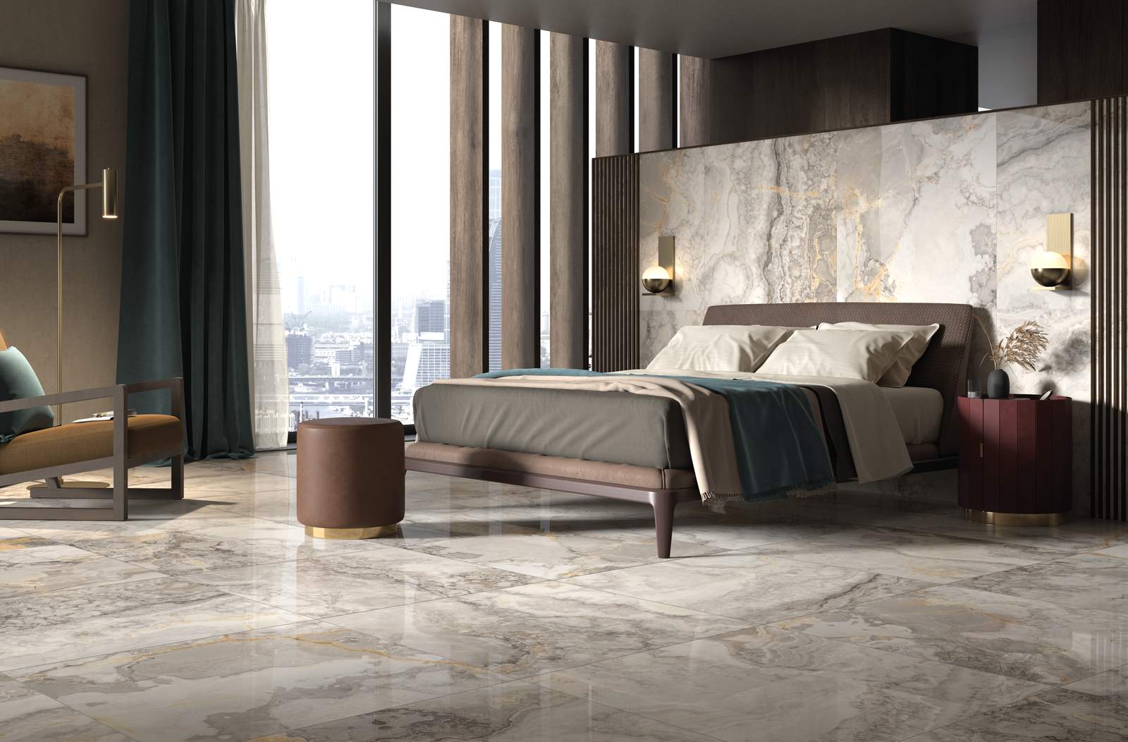 european tiles in modern bedroom